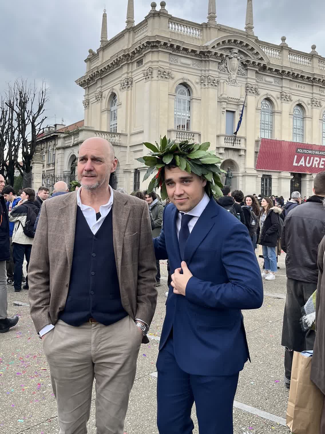Bachelor's graduation day at Politecnico di Milano, with my dad